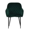 Opus Carver Dining Chair in Emerald Green Velvet & Black Base