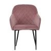 Opus Carver Dining Chair in Pink Velvet & Black Base