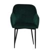 Lule Carver Dining Chair in Emerald Green Velvet & Black Base