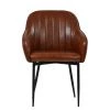 Lule Carver Dining Chair in Vintage Brown Leather & Black Base
