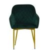 Opus Carver Dining Chair in Emerald Green Velvet & Gold Base