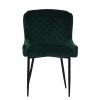 Heron Dining Chair in Emerald Green Velvet & Black Base