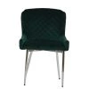 Heron Dining Chair in Emerald Green Velvet & Chrome Base