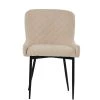 Heron Dining Chair in Natural Cream Fabric & Black Base