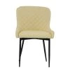 Heron Dining Chair in Cream Leather & Black Base