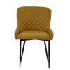 Heron Dining Chair in Light Tan Brown Leather & Black Base