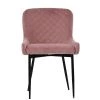 Heron Dining Chair in Pink Velvet & Black Base