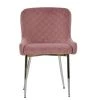 Heron Dining Chair in Pink Velvet & Chrome Base
