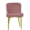Heron Dining Chair in Pink Velvet & Gold Base