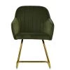 Longton Dining Chair in Olive Green Velvet
