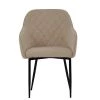 Opus Carver Dining Chair in Natural Cream Fabric & Black Base