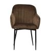 Lule Carver Dining Chair in Mocha Velvet & Black Base