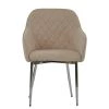 Opus Carver Dining Chair in Natural Cream Fabric & Chrome Base