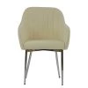 Lule Carver Dining Chair in Cream Boucle & Chrome Base