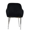 Lule Carver Dining Chair in Black Velvet & Chrome Base