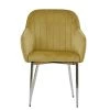 Lule Carver Dining Chair in Camel Velvet & Chrome Base