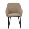 Opus Carver Dining Chair in Fawn Brown Fabric & Black Base