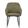 Opus Carver Dining Chair in Taupe Leather & Black Base