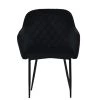 Opus Carver Dining Chair in Black Velvet & Black Base