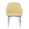 Opus Carver Dining Chair in Cream Leather & Chrome Base