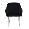 Opus Carver Dining Chair in Black Velvet & Chrome Base