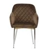 Opus Carver Dining Chair in Mocha Velvet & Chrome Base