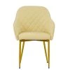 Opus Carver Dining Chair in Cream Leather & Gold Base