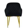 Opus Carver Dining Chair in Black Velvet & Gold Base