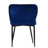 Belisimo Dining Chair in Blue Velvet & Black Base