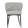 Belisimo Dining Chair in Grey Boucle & Black Base