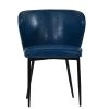 Belisimo Dining Chair in Blue Leather & Black Base