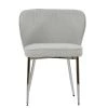 Belisimo Dining Chair in Grey Boucle & Chrome Base