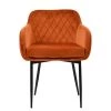 Langham Dining Chair in Burnt Orange Velvet & Black Base