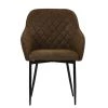 Opus Carver Dining Chair in Aged Brown Leather & Black Base