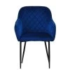 Opus Carver Dining Chair in Blue Velvet & Black Base