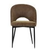 Flair Dining Chair in Aged Brown Leather & Black Base