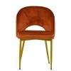 Flair Dining Chair in Burnt Orange Velvet & Gold Base