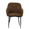 Lule Carver Dining Chair in Aged Brown Leather & Black Base