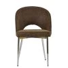 Flair Dining Chair in Aged Brown Leather & Chrome Base
