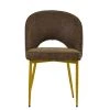 Flair Dining Chair in Aged Brown Leather & Gold Base