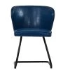 Barley Dining Chair in Blue Leather
