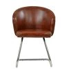 Flek Dining Chair in Vintage Brown Leather