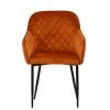 Opus Carver Dining Chair in Burnt Orange Velvet & Black Base