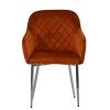 Opus Carver Dining Chair in Burnt Orange Velvet & Chrome Base