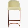 Delamere 65cm Bar Stool in Mink Boucle & Rose Gold Base