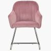 Duval Dining Chair in Pink Velvet