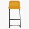 Finn Bar Stool in Yellow Velvet