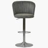 Flynn Bar Stool in Slate Grey Leather