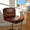 Rosso Office Chair in Vintage Brown Leather & Chrome Base