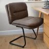 Okano Office Chair in Aged Brown Leather & Black Base
